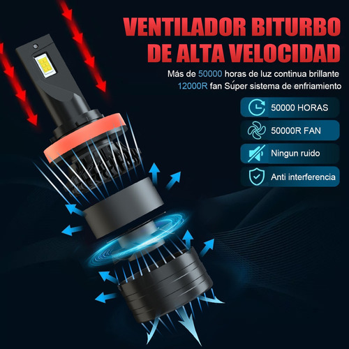 For Nissan Maxima 16-18 Kit De Focos Led H11 Luz Alta/baja Foto 3