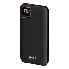 Power Bank Ghia De Carga Rápida Portátil De 10 000 Mah Negro