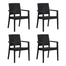 Set X4 Sillones De Ratan Milano Para Exterior Gardenlife