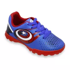 Chuteira Infantil Society Dray Marvel Capitão América - Azul