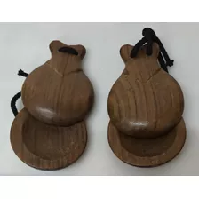 1 Par De Castañuelas De Madera Jale