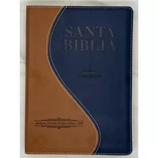 Biblia 1909 Pu Marron/azul Oscuro Letra Gigante