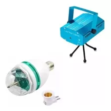 Kit Iluminação Jogo Luz 1 Lâmpada Globo Rgb 1 Mini Laser