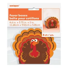 Turquia Thanksgiving Favor Cajas 8 Ct