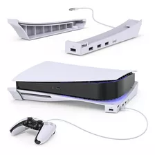 Suporte Base Horizontal Carregador 4 Usb Para Playstation 5