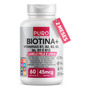 Biotina + Puro Nutrition Pele, Cabelo E Unhas, 45 Mcg De Biotina Por Dose, Vitaminas B1, B2, B3, B5, B6, B9 E B12, 60 Cápsulas Sem Sabor