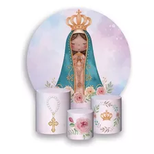 Painel De Festa 1,5x1,5+trio Capa Cilindro - Nossa Senhora