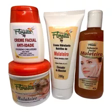 Kit 4 Produtos Mulateiro (creme, Esfoliante, Sabonete, Hid)