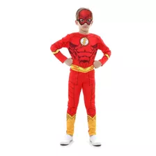 Fantasia The Flash Infantil Standart Longa Máscara