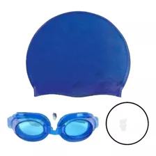 Set Natación Gorra Silicona+ Lente+ Tapones Piscina 