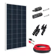 Kit Painel Placa Energia Solar 155w Cabos E Conectores Mc4