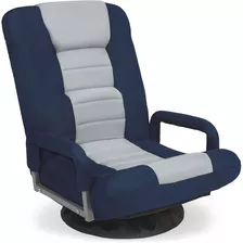 Sillon Gamer Giratorio Para Piso - Azul Oscuro Gris