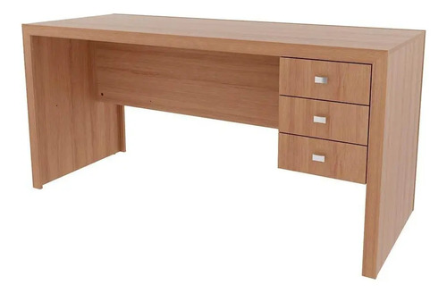 Mesa Escrivaninha Juvenil Me4113 C/ 3 Gavetas Amêndoa - Tecn Amêndoa