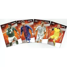 4) Lote De Tarjetas Mint Pele Lionel Messi Cristiano Ronaldo