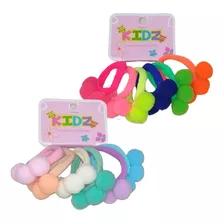 Elastico Infantil Pompom Kit Com 12 Prendedores De Cabelo 