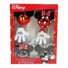Esferas Navideñas Mickey Y Minnie Mouse, 6 Piezas