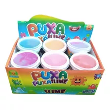 Kit 12 Puxa Slime Gel 125g Massa De Modelar Divertido Slime 