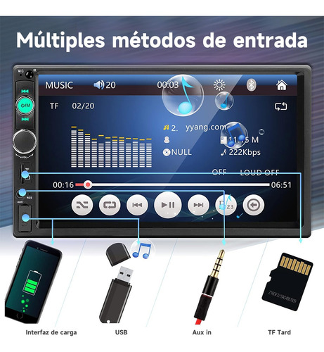 Estreo Auto 2 Din Carplay Manos Libres Radio Receptor Mp5 Foto 6