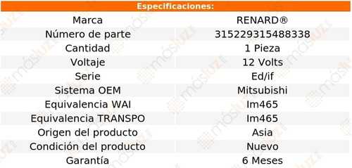 Regulador Alternador Mazda Mpv 2.5l V6 00/01 Renard Foto 3