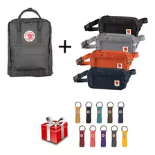 Combo Mochila + Riñonera + Llavero Fjallraven Kanken Urbano