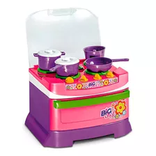 Mini Fogão Infantil Brinquedo Cozinha Rosa Poliplac