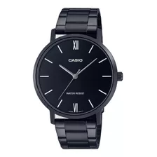 Reloj Casio Mtp Vt01b Acero Inoxidable Negro Cristal Mineral