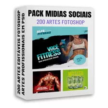 Pack 200 Artes Mídias Sociais Editáveis Em Photoshop Psd