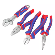 Set Juego De Alicates Y Llave 4 Pcs Workpro