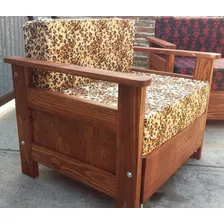 Sillon Sofá Cama De Madera 1 Plaza 