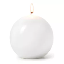 Velas Bola Branca 4 Unidades 6cm