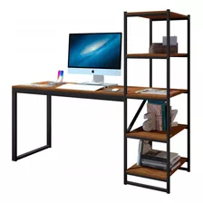 Mesa Escrivaninha Industrial Home Office Prateleira Inovare