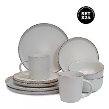 Combo Vajilla C/ Mug Sakura Morocco White 6 Personas 24 Pz