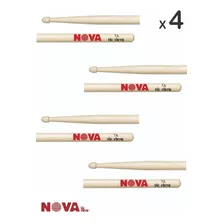 4 Pares Baqueta Vic Firth Nova 7a Ponta De Madeira