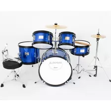 Bateria Juvenil Acústica X-pro Bumbo 16 Banco Baqueta Pratos