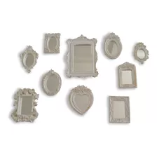 Kit Parede Decoração Quadros Enfeite Provençal Espelho 10 Pç