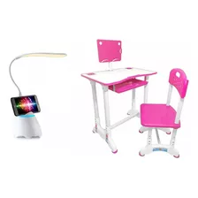 Escritorio De Niños +lampara Led+silla Regulables Calidad