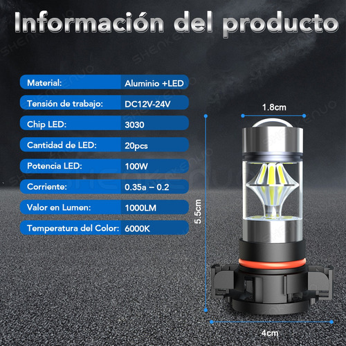 Para Escape 08-12 Ford 9008 5202 Kit De Faros Antiniebla Led Foto 9