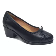 Zapato De Vestir Clasico Mujer Cuero Anatomico Tacón Balt