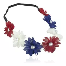 Lux Accessories Vincha Ajustable Con Flores Para Nenas , M, 