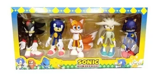 Set 5 Figuras Muñecos Sonic Tails De 17 Cm Articulados