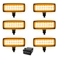 Kit 6 Estrobo 12v Amarelo Led Carro Moto Som Caminhão Efeito