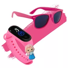 Relógio Infantil Meninas Crianças Óculos Sol Proteção Uv Top
