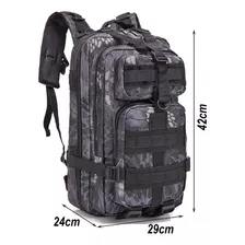 Mochila Tatica Reforçada Militar Camuflada 30lt Impermeavel Cor Preto 929-l Desenho Do Tecido Camuflagem