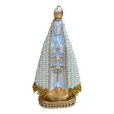 Kit 5 Nossa Senhora Aparecida 20cm Perola Bege Centro Branco