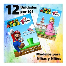 Cotillon Libro Colorear Mario Bros (personalizado) 12x10$