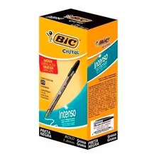 Caneta Bic Cristal 1.6 Intenso Preta - Cx C 25