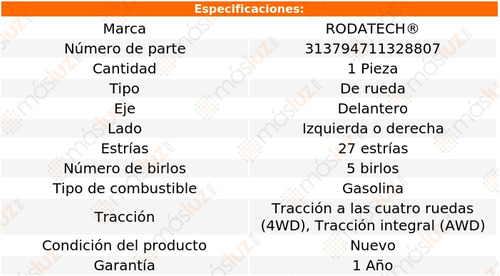 (1) Maza De Rueda Del Explorer S Trac V8 5.0l 01/05 Rodatech Foto 5