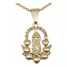 Medalla Virgen De Guadalupe Corazones Chapa De Oro