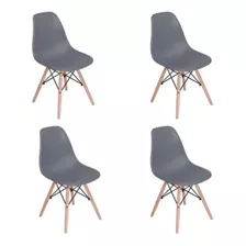 Set De 4 Sillas Tipo Eames Minimalistas Hogar Oficina