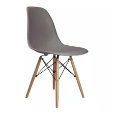 Cadeira Pe Palito Eames Eiffel Sala De Jantar Cinza -moob Quantidade De Cadeiras Por Conjunto 1 Cor Do Assento Cinza-escuro Desenho Do Tecido Liso Cor Da Estrutura Da Cadeira Marrom-claro